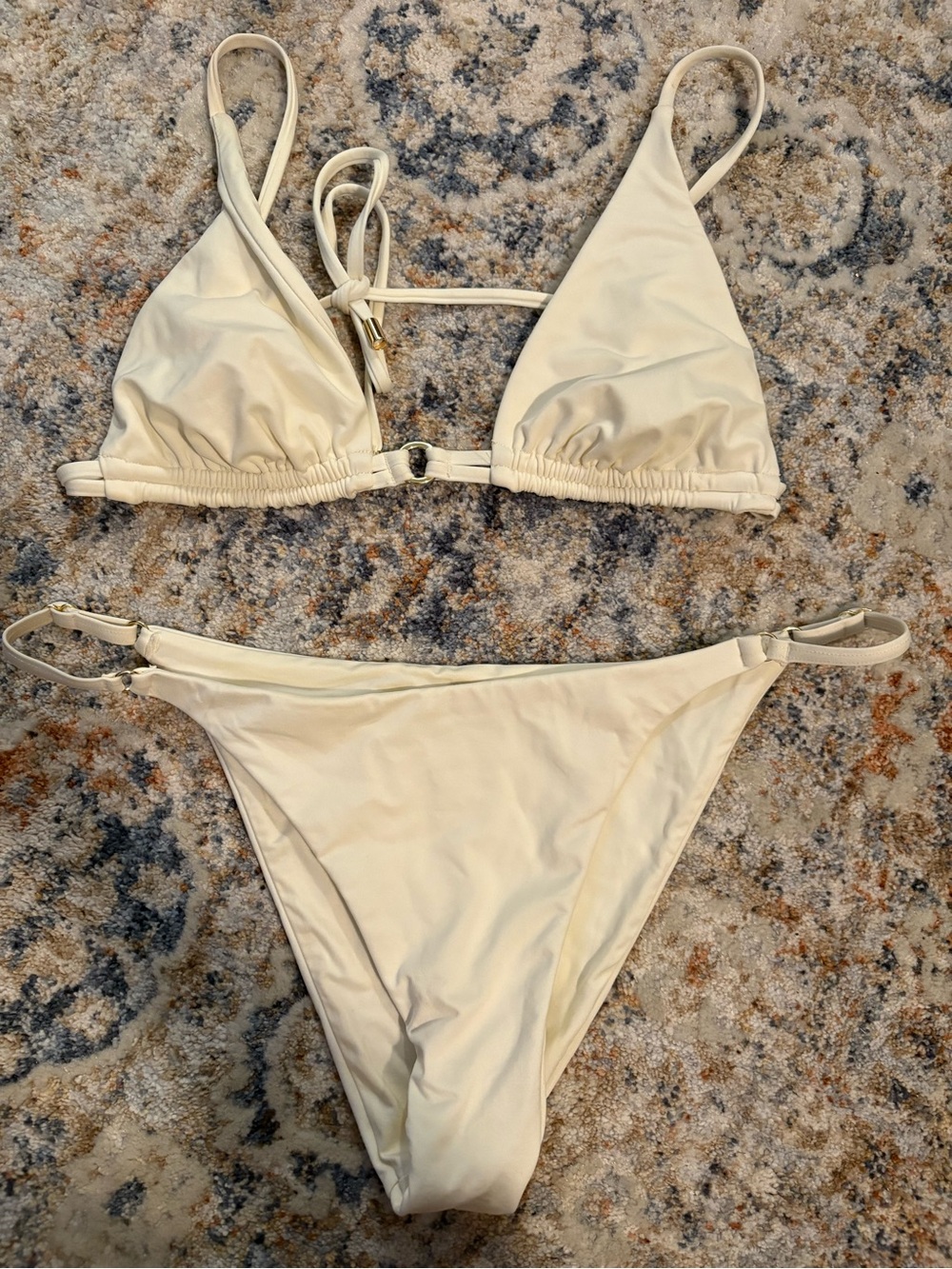 Cream Triangle Bikini Set
